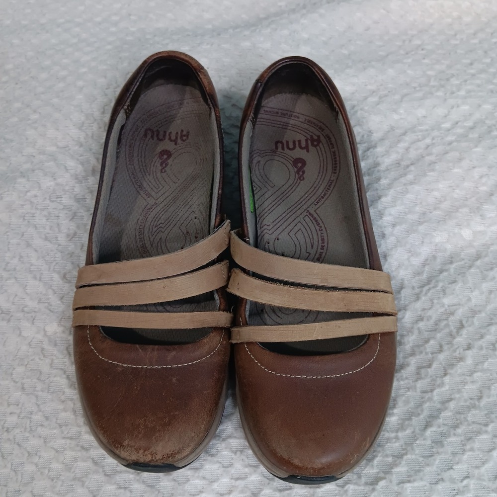 AHNU MERRITT LEATHER CASUAL SLIP-ON MARY JANE SHOES WOMENS 6.5‎